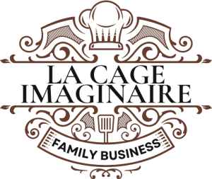 la cage imaginaire logo with black text and brown accents